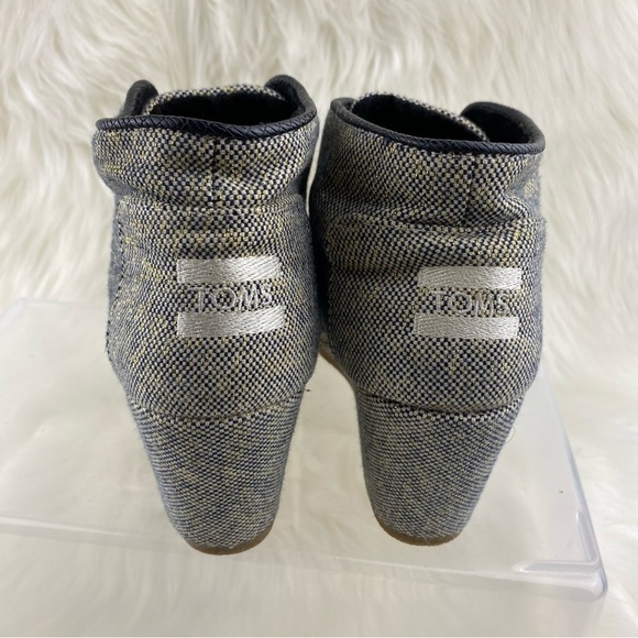 TOMS WEDGE LACEUP BOOTIES SIZE 8 WOMAN - Picture 5 of 10